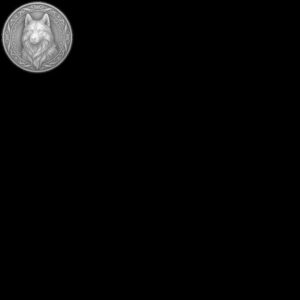 Celtic Dog Pet Memorial Coin Depth Map, Bronze Medallion Relief Engraving PNG