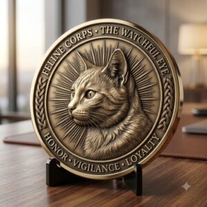Celtic Dog Pet Memorial Coin Depth Map, Bronze Medallion Relief Engraving PNG