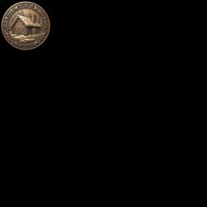 Christmas Log Cabin Coin Laser Engraving Design, Winter 3D Relief Depth Map