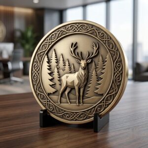 Christmas Log Cabin Coin Laser Engraving Design, Winter 3D Relief Depth Map