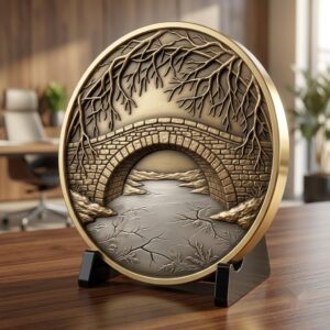 Christmas Log Cabin Coin Laser Engraving Design, Winter 3D Relief Depth Map
