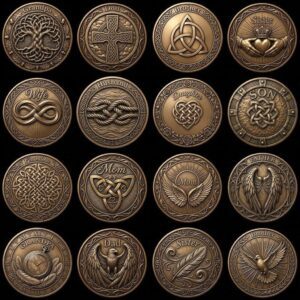 Coin Engraving Depth Map, Family Memorial 3D Relief, Animal Spirit Guide Art