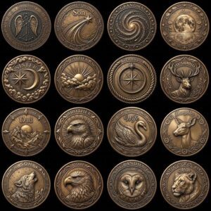 Coin Engraving Depth Map, Family Memorial 3D Relief, Animal Spirit Guide Art