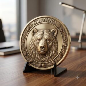 Coin Engraving Depth Map, Family Memorial 3D Relief, Animal Spirit Guide Art