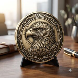Coin Engraving Depth Map, Family Memorial 3D Relief, Animal Spirit Guide Art