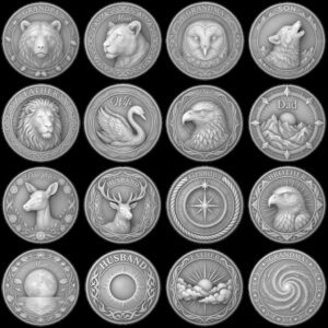 Coin Engraving Depth Map, Family Memorial 3D Relief, Animal Spirit Guide Art