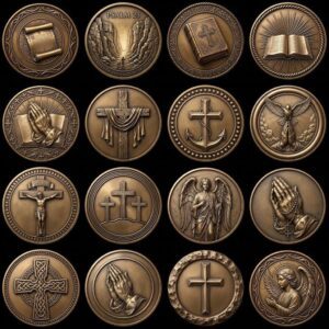 Jesus Christ Relief Depth Map, Detailed Christian Coin Laser Engraving Design