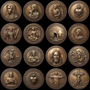 Jesus Christ Relief Depth Map, Detailed Christian Coin Laser Engraving Design