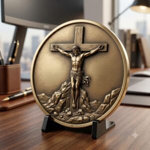 Jesus Christ Relief Depth Map, Detailed Christian Coin Laser Engraving Design