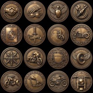 Laser Engraving Depth Map, Biker Coin and Eagle Americana Relief Designs