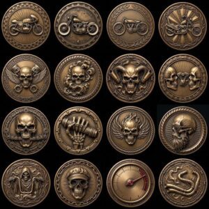 Laser Engraving Depth Map, Biker Coin and Eagle Americana Relief Designs