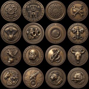 Laser Engraving Depth Map, Biker Coin and Eagle Americana Relief Designs