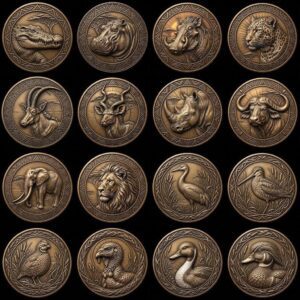 Majestic Wildlife Coin Engraving Depth Map, Bird Of Prey Laser Relief Art