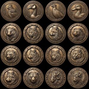 Majestic Wildlife Coin Engraving Depth Map, Bird Of Prey Laser Relief Art