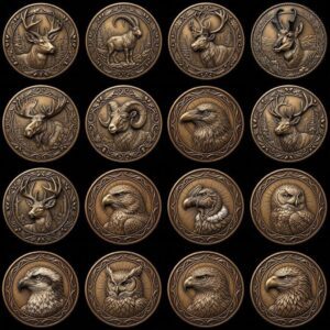 Majestic Wildlife Coin Engraving Depth Map, Bird Of Prey Laser Relief Art