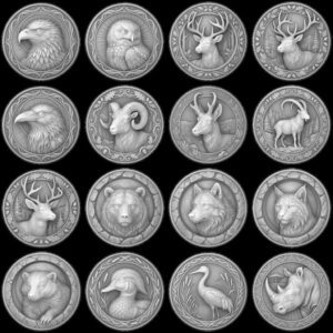 Majestic Wildlife Coin Engraving Depth Map, Bird Of Prey Laser Relief Art