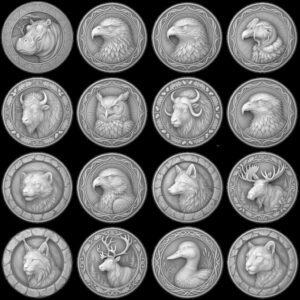 Majestic Wildlife Coin Engraving Depth Map, Bird Of Prey Laser Relief Art