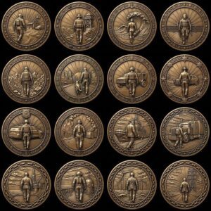 Military Relief Laser Engraving Depth Map, Challenge Coin Graphic Bundle