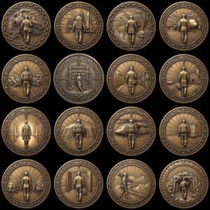 Military Relief Laser Engraving Depth Map, Challenge Coin Graphic Bundle