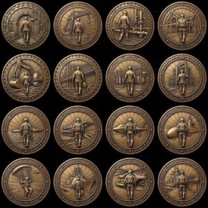 Military Relief Laser Engraving Depth Map, Challenge Coin Graphic Bundle
