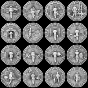 Military Relief Laser Engraving Depth Map, Challenge Coin Graphic Bundle