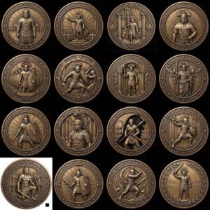 Roman Legion Laser Depth Map, Ancient Coin Engraving Challenge Token Art