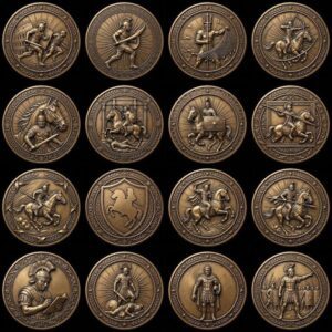 Roman Legion Laser Depth Map, Ancient Coin Engraving Challenge Token Art