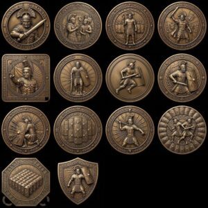 Roman Legion Laser Depth Map, Ancient Coin Engraving Challenge Token Art