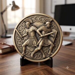 Roman Legion Laser Depth Map, Ancient Coin Engraving Challenge Token Art