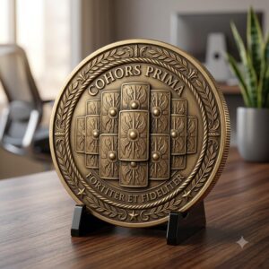 Roman Legion Laser Depth Map, Ancient Coin Engraving Challenge Token Art