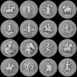 Roman Legion Laser Depth Map, Ancient Coin Engraving Challenge Token Art