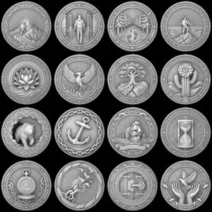 Sobriety Coin Laser Engraving File, 50 Hero Journey Relief Depth Map Bundle