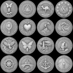 Sobriety Coin Laser Engraving File, 50 Hero Journey Relief Depth Map Bundle