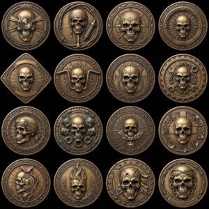 Tactical Skull Coin Laser Engraving File, Military Warrior Relief Depth Map