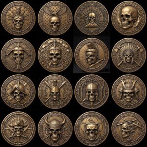 Tactical Skull Coin Laser Engraving File, Military Warrior Relief Depth Map