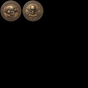 Tactical Skull Coin Laser Engraving File, Military Warrior Relief Depth Map