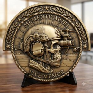 Tactical Skull Coin Laser Engraving File, Military Warrior Relief Depth Map