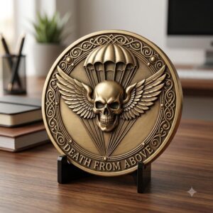 Tactical Skull Coin Laser Engraving File, Military Warrior Relief Depth Map