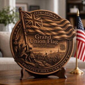 USA 250 Anniversary Laser Engraving File, 3D Patriotic Flag Wooden Plaque PNG