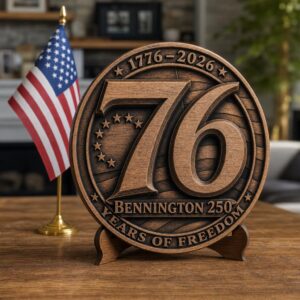 USA 250 Anniversary Laser Engraving File, 3D Patriotic Flag Wooden Plaque PNG