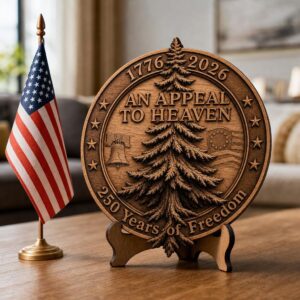 USA 250 Anniversary Laser Engraving File, 3D Patriotic Flag Wooden Plaque PNG
