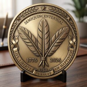 250th Anniversary 3D Illusion Challenge Coin, Laser Depth Map PNG Engraving