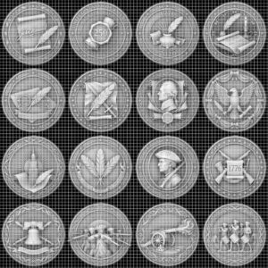 250th Anniversary 3D Illusion Challenge Coin, Laser Depth Map PNG Engraving