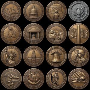 250th Anniversary 3D Illusion Challenge Coin, Laser Depth Map PNG Engraving