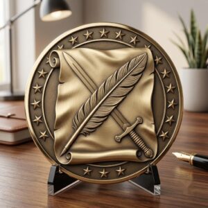250th Anniversary 3D Illusion Challenge Coin, Laser Depth Map PNG Engraving