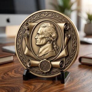 250th Anniversary 3D Illusion Challenge Coin, Laser Depth Map PNG Engraving