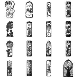 50 Baby Angel Laser Engraved Bookmark Templates, Christmas Cherub Line Art