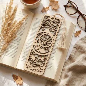 50 Celestial Bookmark Laser Files, Geometric Moon, Stained Glass Midnight Sky