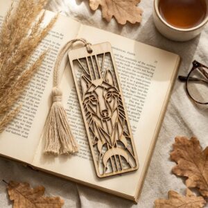 50 Celestial Bookmark Laser Files, Geometric Moon, Stained Glass Midnight Sky