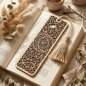 50 Celestial Bookmark Laser Files, Geometric Moon, Stained Glass Midnight Sky